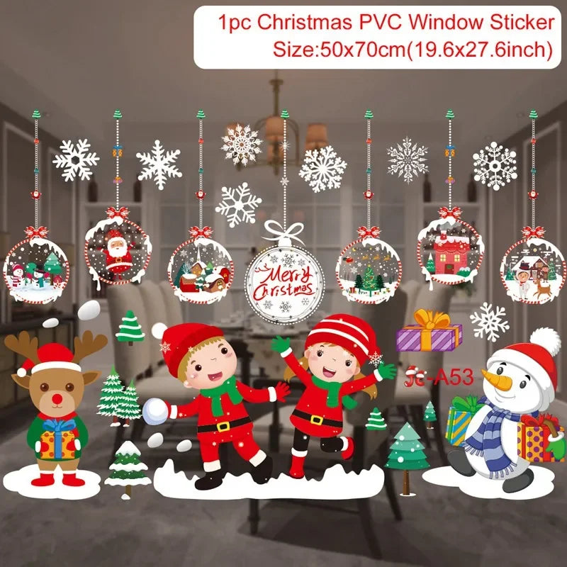 Christmas Wall & Window Stickers – Merry Xmas Home Decor  Holiday Ornaments