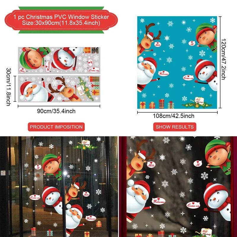Christmas Wall & Window Stickers – Merry Xmas Home Decor  Holiday Ornaments