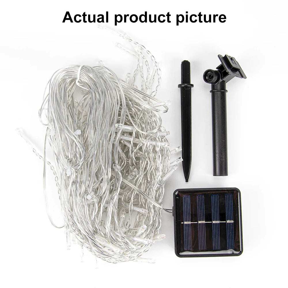 160LED Solar Icicle String Lights 3.5M/7.5M – Waterproof Christmas Outdoor Decor