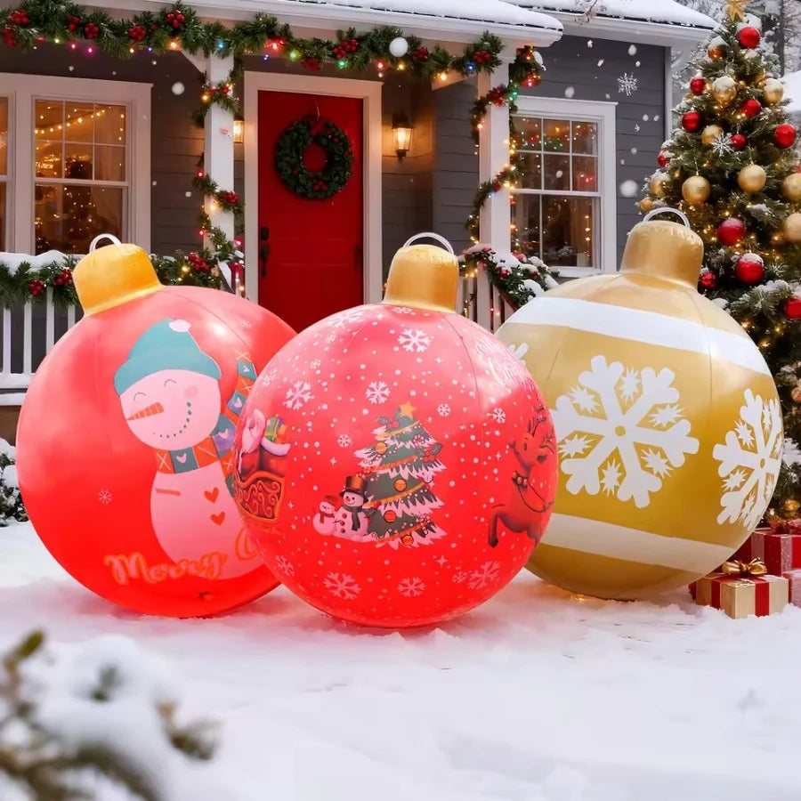 32” Giant Inflatable Christmas Ornament – Outdoor Holiday Party Decoration