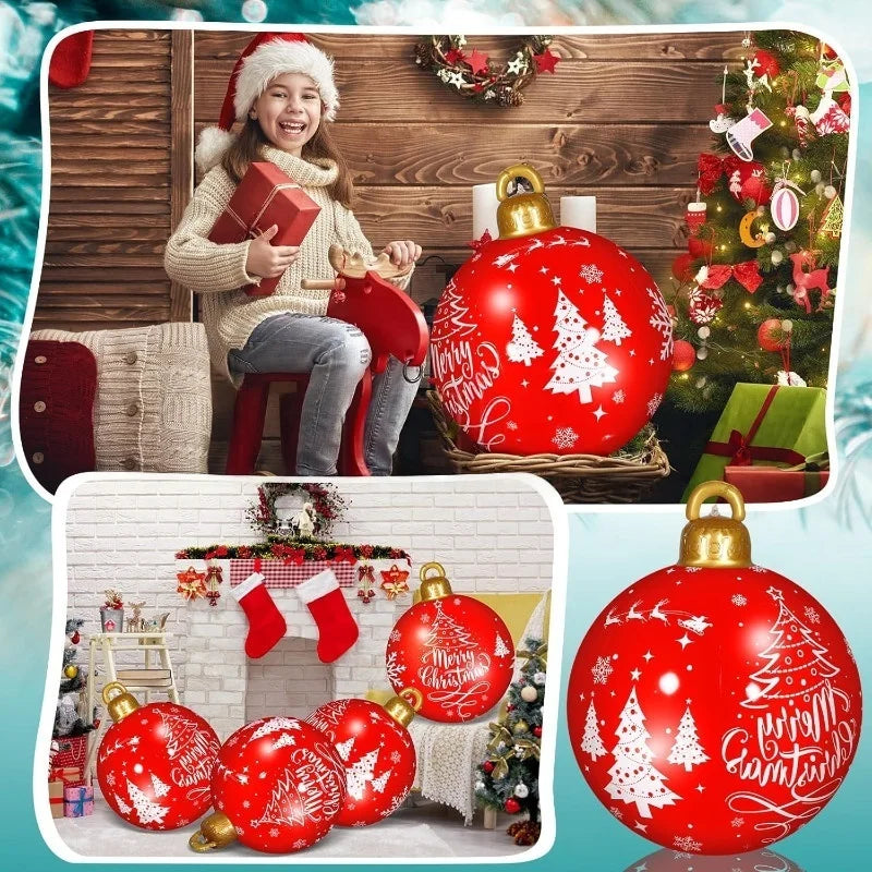 32” Giant Inflatable Christmas Ornament – Outdoor Holiday Party Decoration