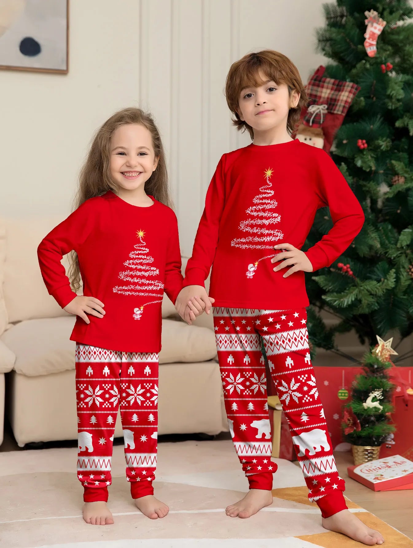 Christmas Family Matching Pajamas – Mom Kids Baby Set