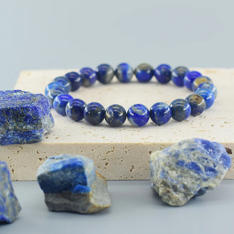 Natural Lapis Lazuli Stone Bracelet 5A – Energy Healing Jewelry for Men & Women
