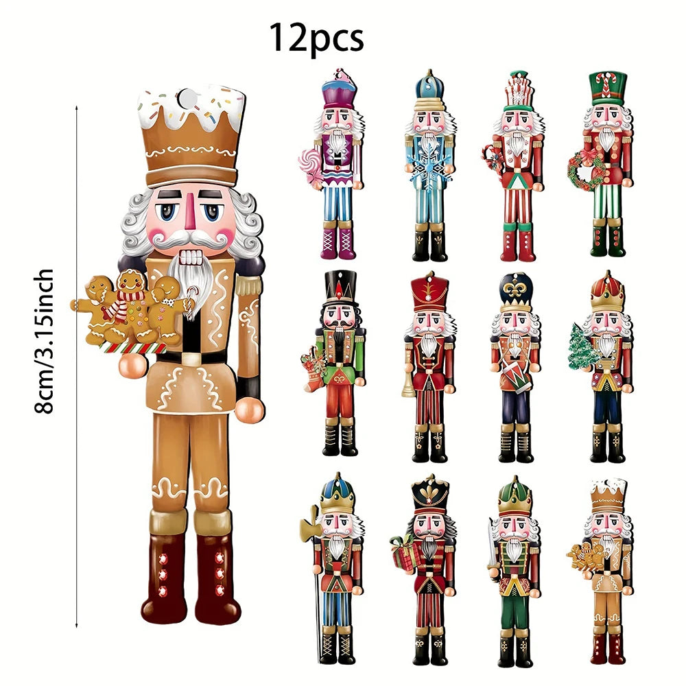 12PCS Nutcracker Wooden Set – Christmas Gift & Holiday Home Decoration