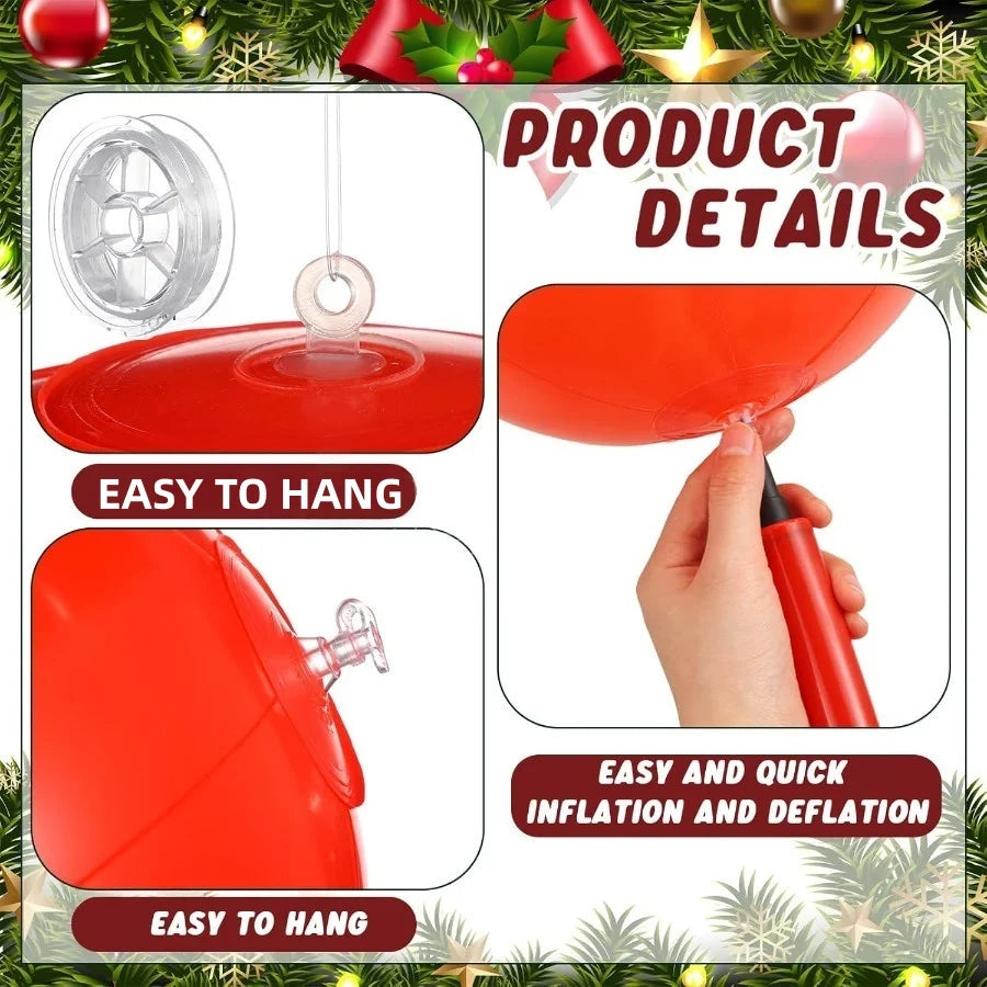 32” Giant Inflatable Christmas Ornament – Outdoor Holiday Party Decoration