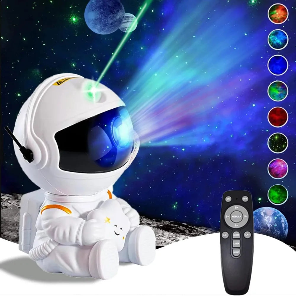 Astronaut Star Projector Galaxy Night Light | LED Nebula Room Lamp for Kids & Bedrooms