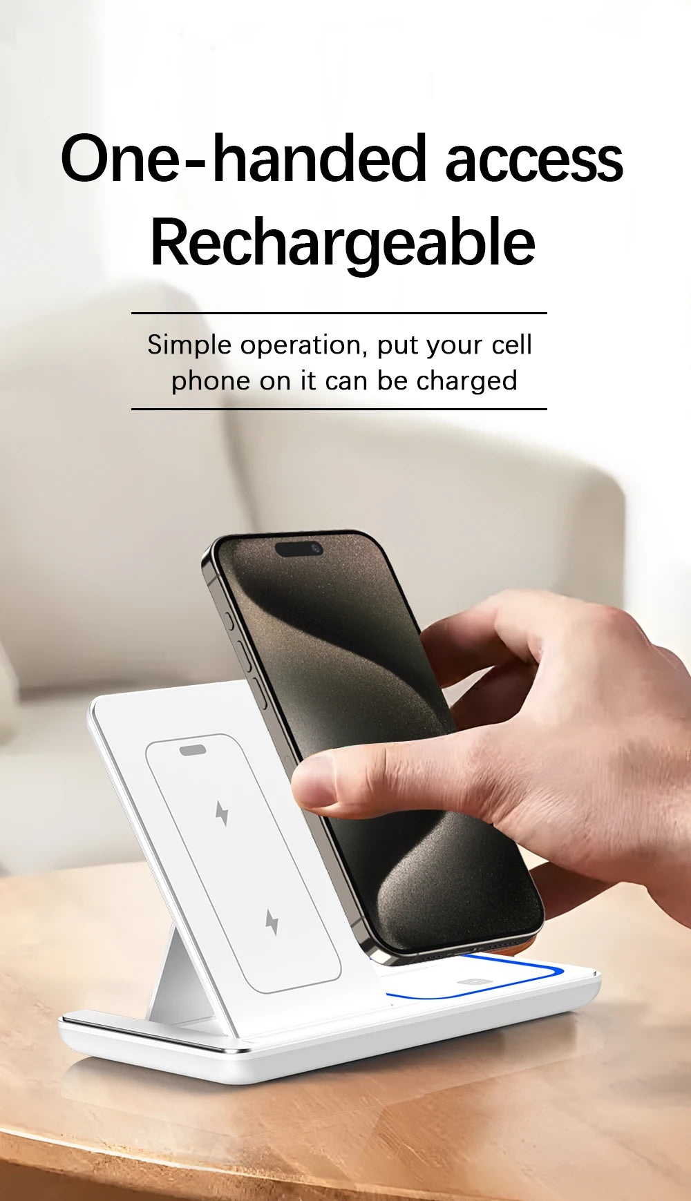 30W Foldable 3-in-1 Charging Station for iPhone, Apple Watch & AirPods