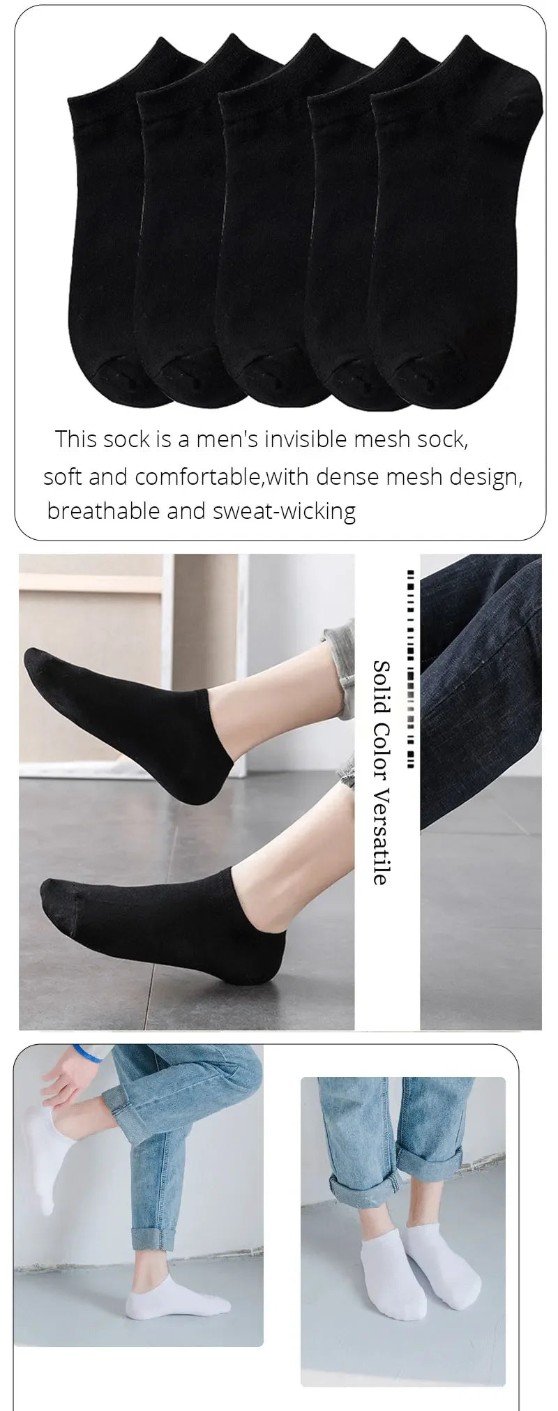Unisex Casual Boat Socks | Thin, Breathable & Comfy | Anti-Odor, Sweat-Absorbing | Low Cut Ankle Socks for Men & Women