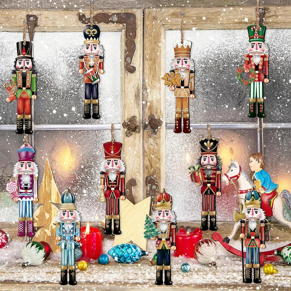 12PCS Nutcracker Wooden Set – Christmas Gift & Holiday Home Decoration
