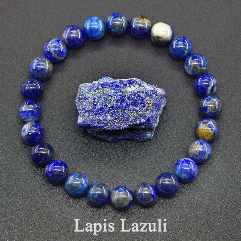 Natural Lapis Lazuli Stone Bracelet 5A – Energy Healing Jewelry for Men & Women