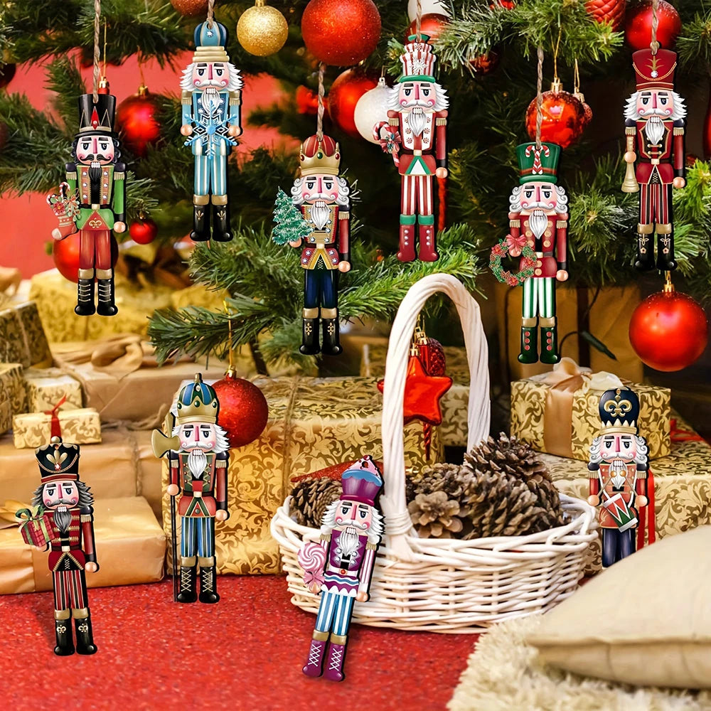 12PCS Nutcracker Wooden Set – Christmas Gift & Holiday Home Decoration