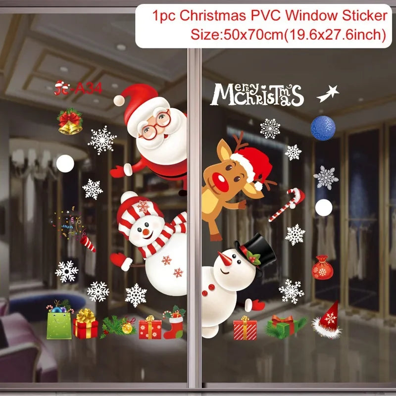 Christmas Wall & Window Stickers – Merry Xmas Home Decor  Holiday Ornaments