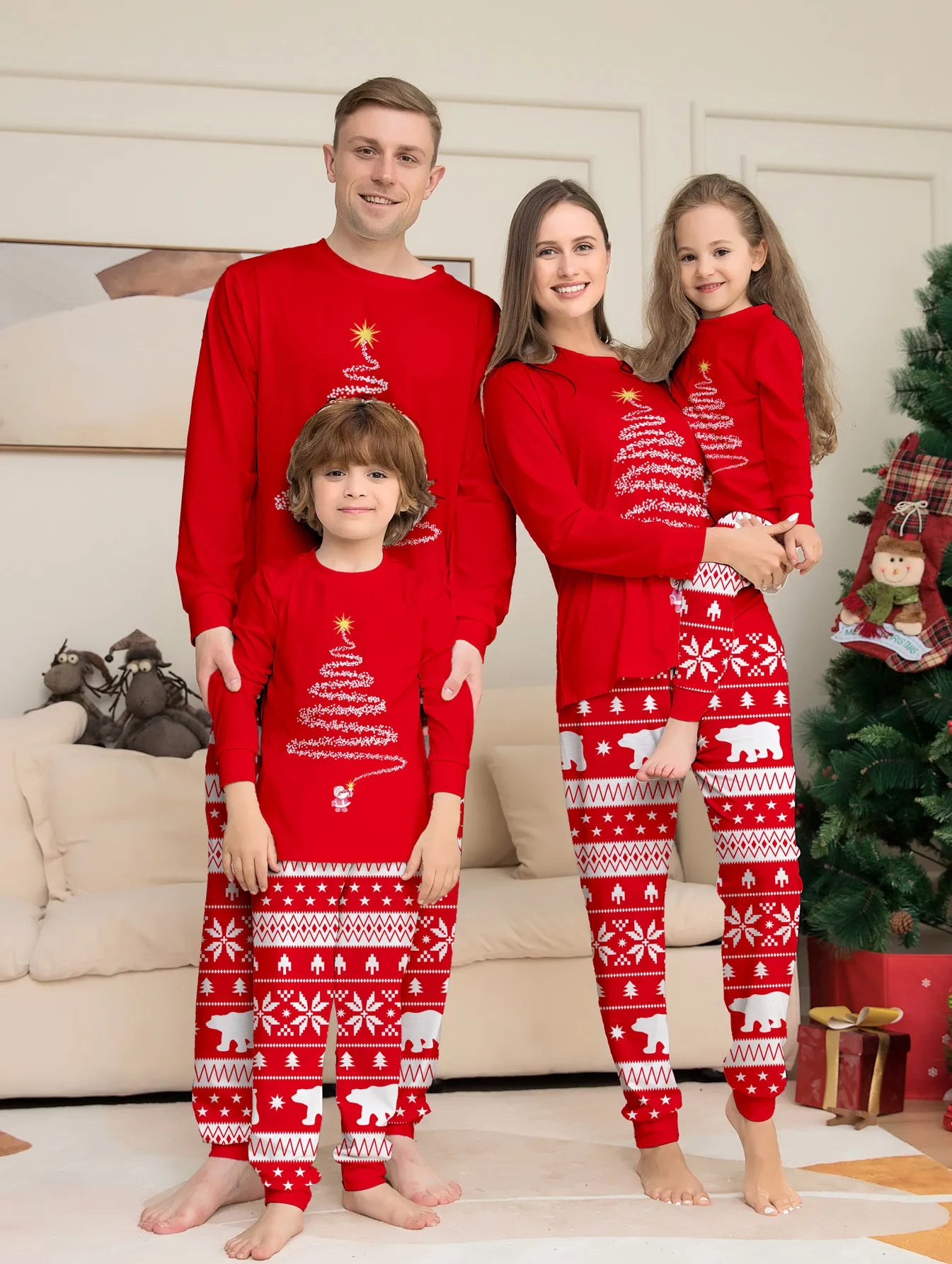 Christmas Family Matching Pajamas – Mom Kids Baby Set