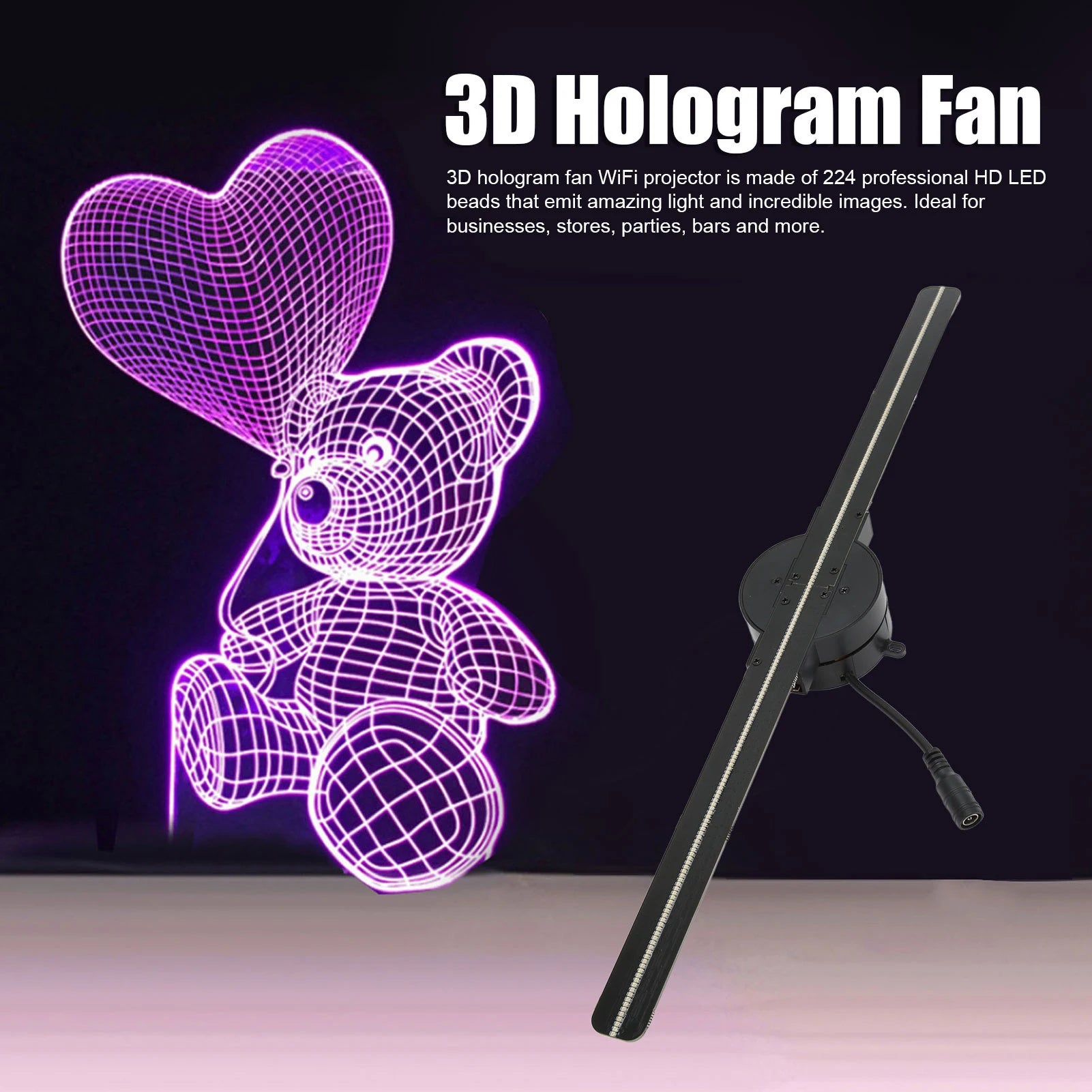 Hologram Fan Display 16.5"  3D  – WiFi LED Advertising Projector