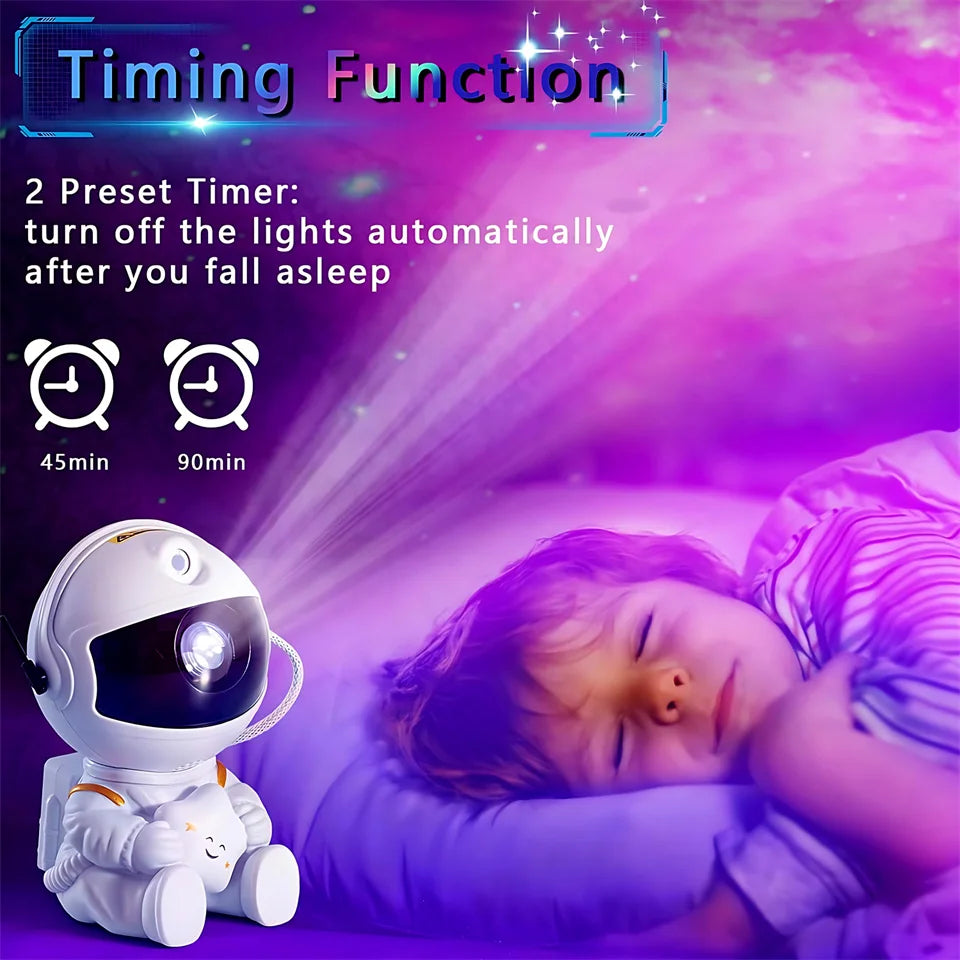 Astronaut Star Projector Galaxy Night Light | LED Nebula Room Lamp for Kids & Bedrooms