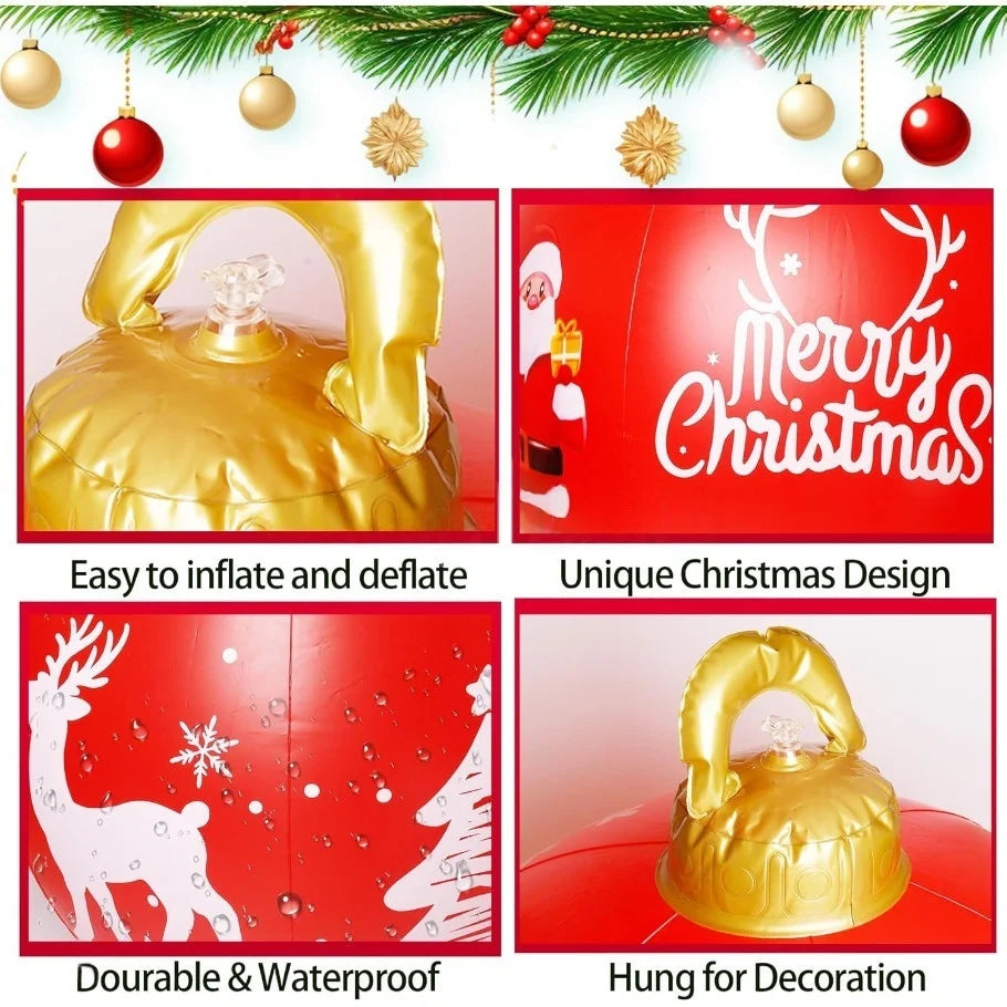 32” Giant Inflatable Christmas Ornament – Outdoor Holiday Party Decoration