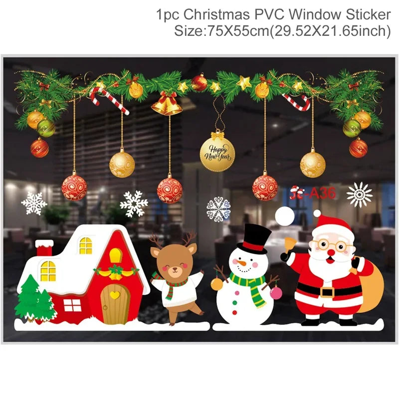 Christmas Wall & Window Stickers – Merry Xmas Home Decor  Holiday Ornaments