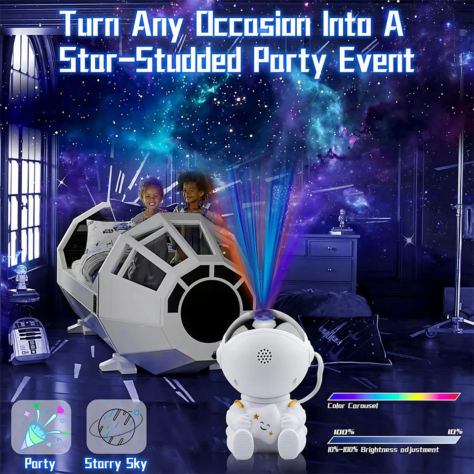 Astronaut Star Projector Galaxy Night Light | LED Nebula Room Lamp for Kids & Bedrooms