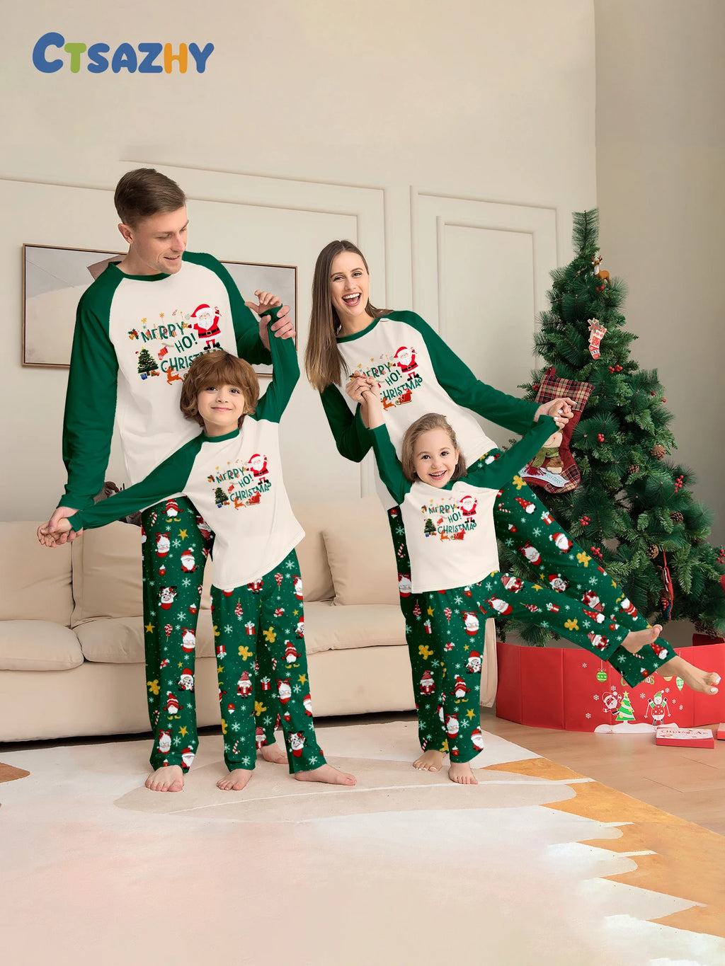 Merry Christmas Family Pajamas Set – Matching Mom Dad Kids Outfit