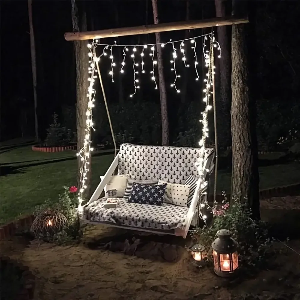 160LED Solar Icicle String Lights 3.5M/7.5M – Waterproof Christmas Outdoor Decor