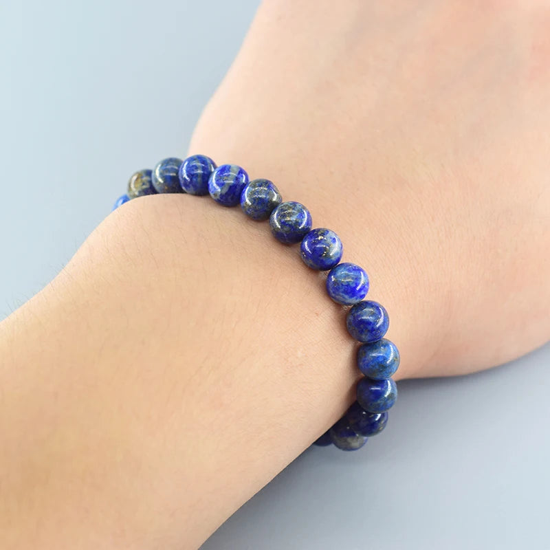 Natural Lapis Lazuli Stone Bracelet 5A – Energy Healing Jewelry for Men & Women