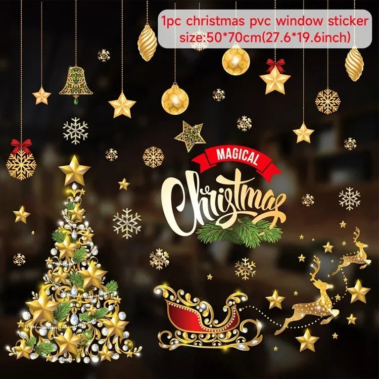 Christmas Wall & Window Stickers – Merry Xmas Home Decor  Holiday Ornaments