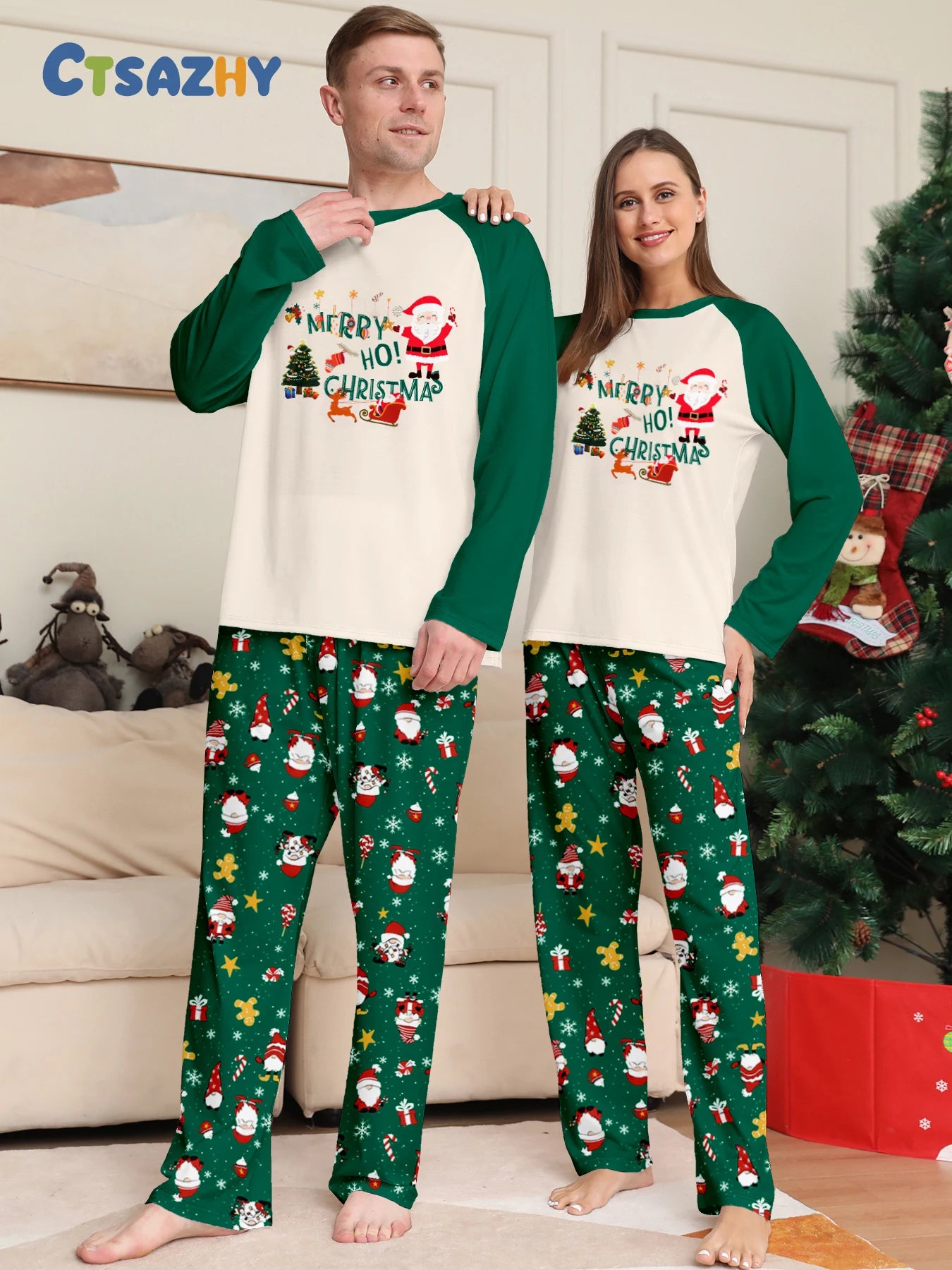 Merry Christmas Family Pajamas Set – Matching Mom Dad Kids Outfit