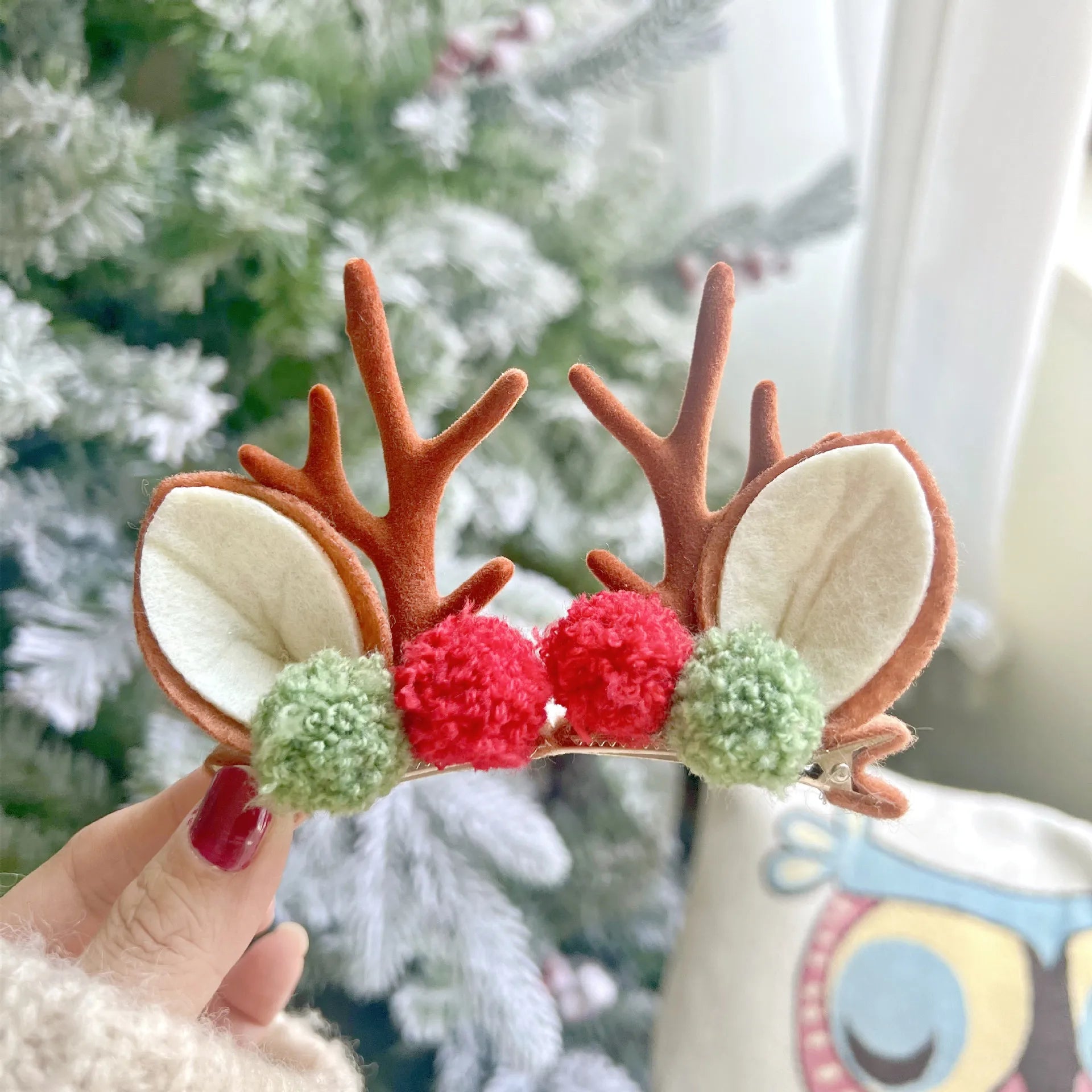 2pcs Kawaii Christmas Hair Clips – Elk, Santa & Snowman Hairpins for Kids & Women 🎁
