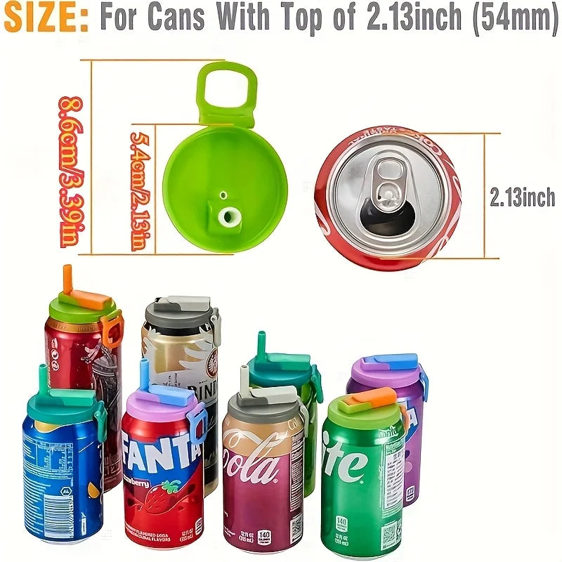 Reusable Soft Drink Can Lid with Straw – Fits Soda, Juice & Beverages