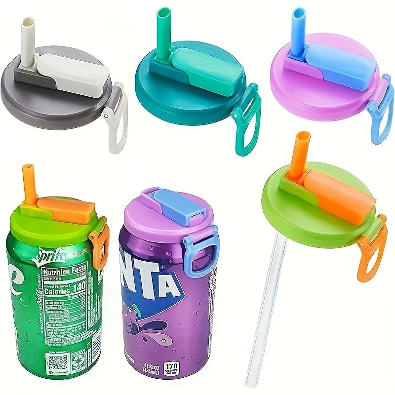 Reusable Soft Drink Can Lid with Straw – Fits Soda, Juice & Beverages