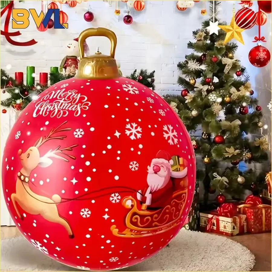 32” Giant Inflatable Christmas Ornament – Outdoor Holiday Party Decoration