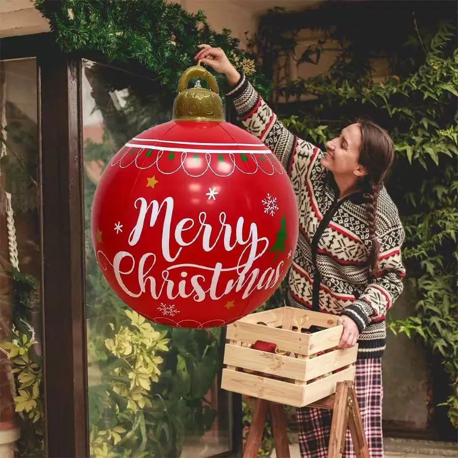 32” Giant Inflatable Christmas Ornament – Outdoor Holiday Party Decoration