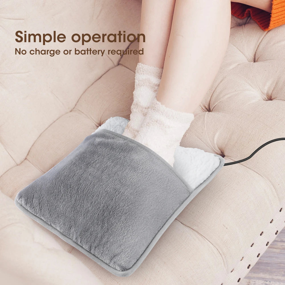 Winter USB Heated Foot Pad – Soft Plush Warmth for Home & Washable