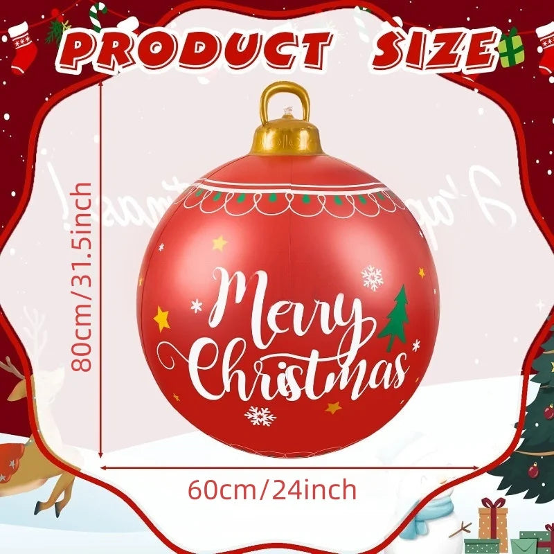 32” Giant Inflatable Christmas Ornament – Outdoor Holiday Party Decoration