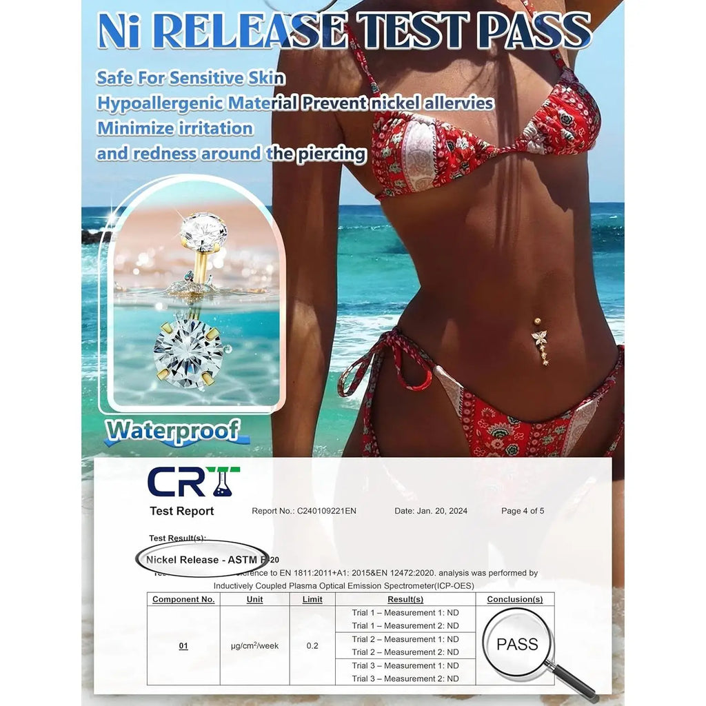 Women’s Belly Rings Pack – Surgical Steel 14G Heart & Opal Navel Piercing (10 Pcs )