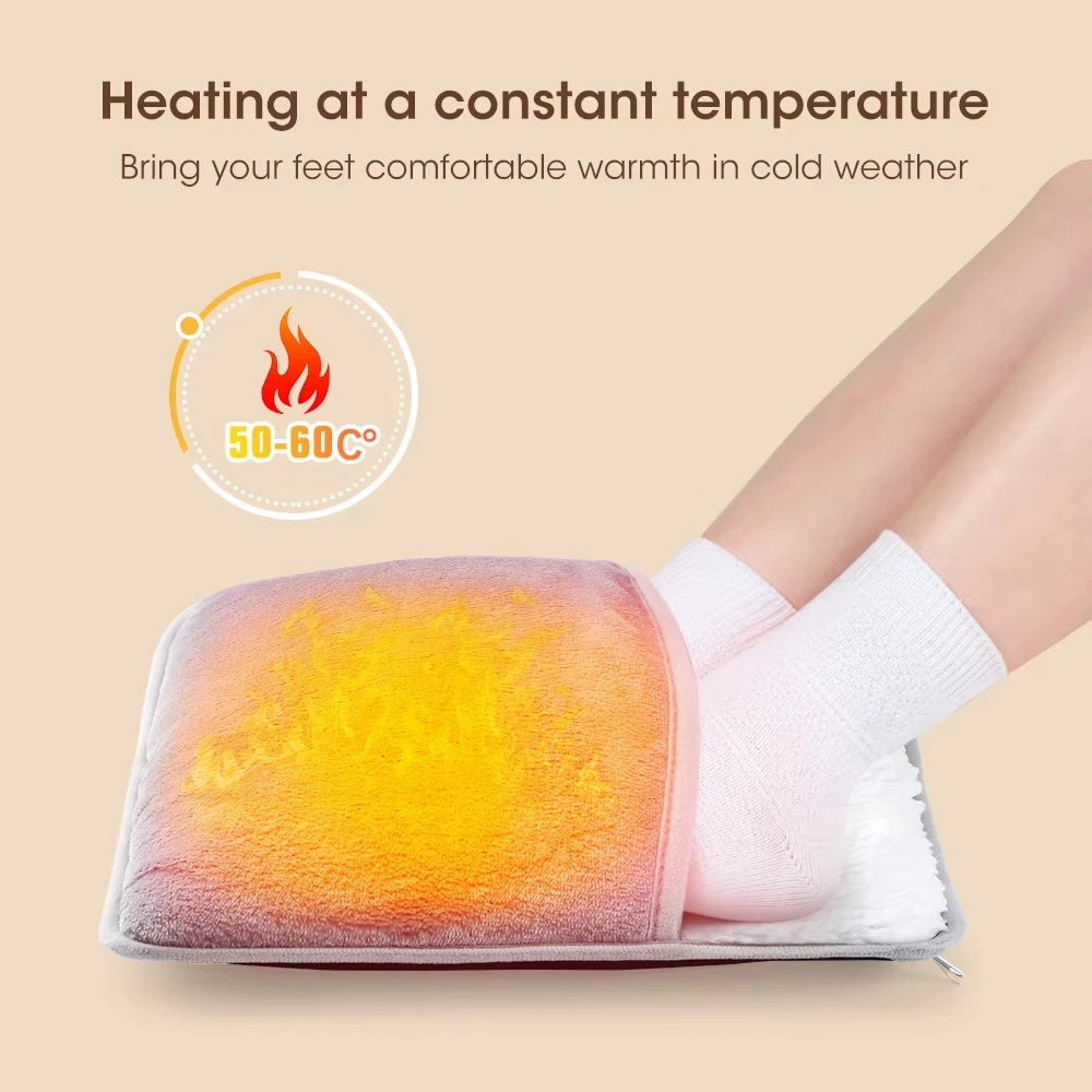 Winter USB Heated Foot Pad – Soft Plush Warmth for Home & Washable