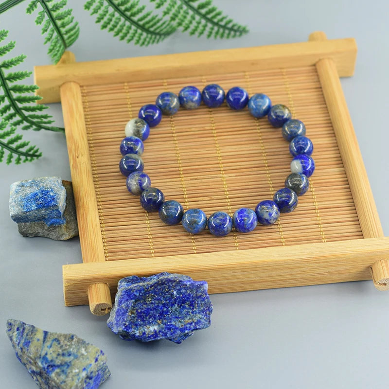 Natural Lapis Lazuli Stone Bracelet 5A – Energy Healing Jewelry for Men & Women