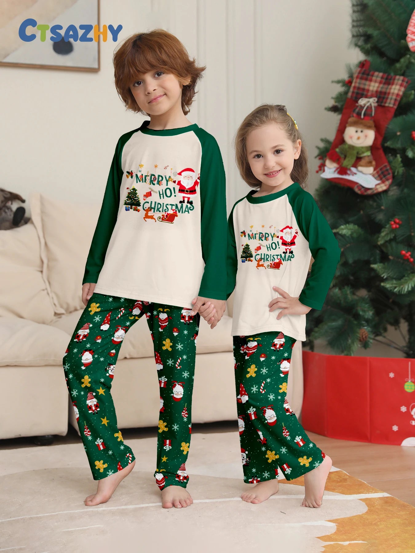 Merry Christmas Family Pajamas Set – Matching Mom Dad Kids Outfit