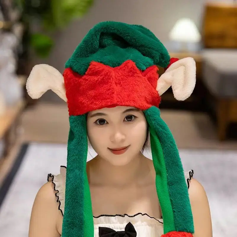 Cute Christmas Plush Hat for Kids – Green Monster, Santa & Deer Winter Warm Hat