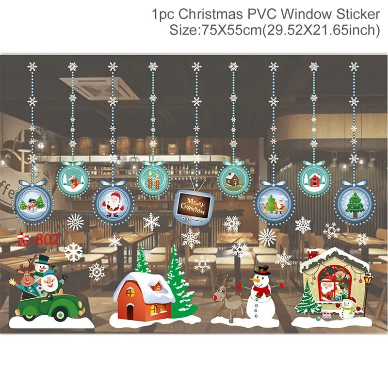 Christmas Wall & Window Stickers – Merry Xmas Home Decor  Holiday Ornaments