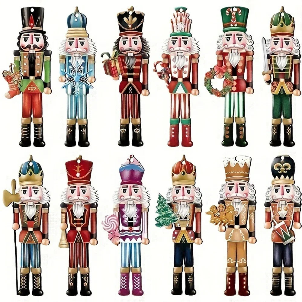 12PCS Nutcracker Wooden Set – Christmas Gift & Holiday Home Decoration