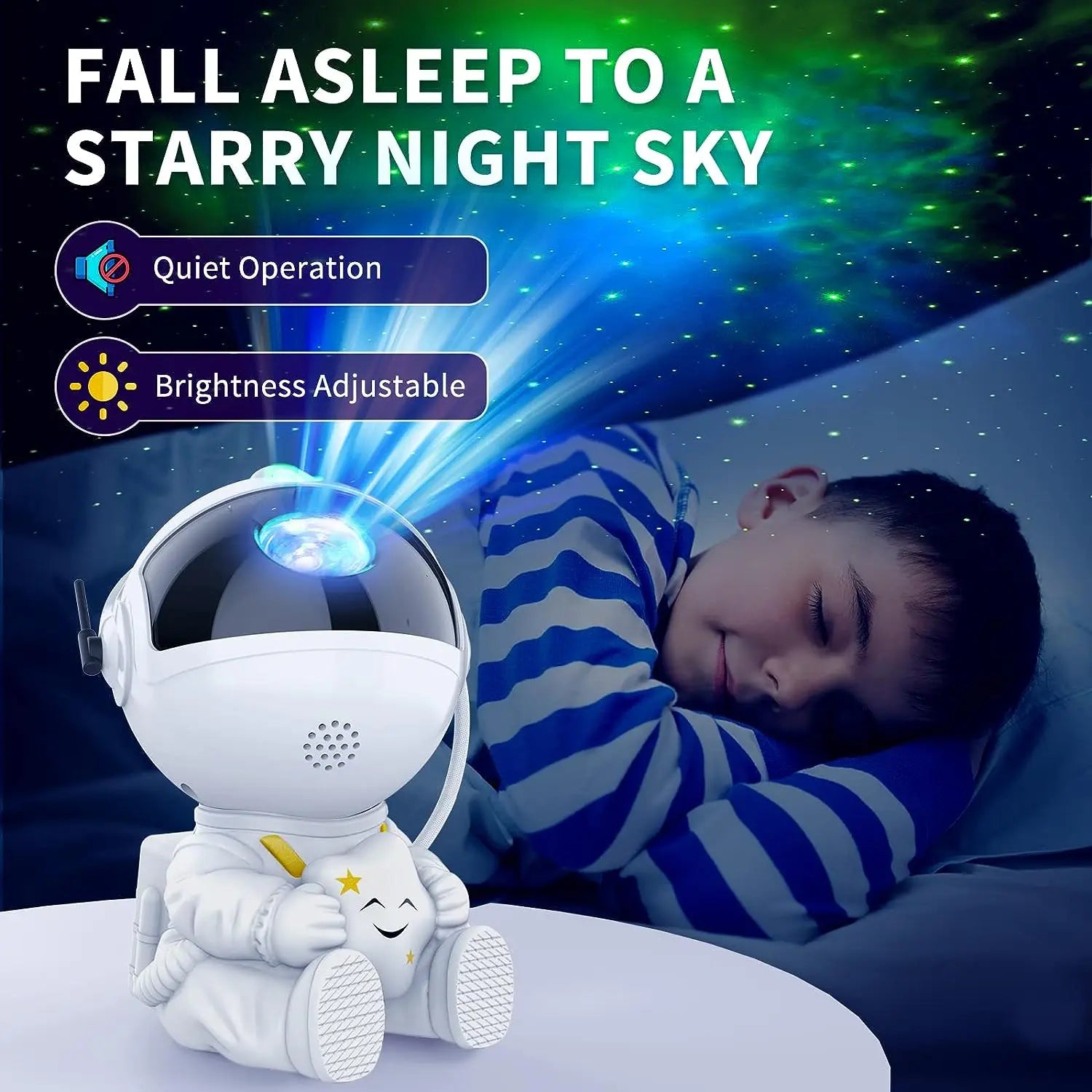 Astronaut Star Projector Galaxy Night Light | LED Nebula Room Lamp for Kids & Bedrooms