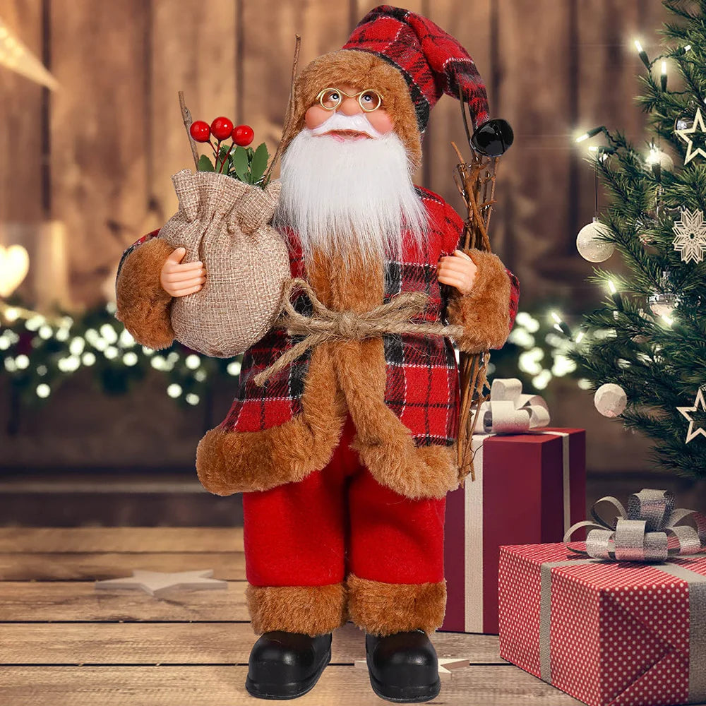 12in Standing Santa Claus Doll – Christmas Tree Decoration & Kids Xmas Gift 🎅